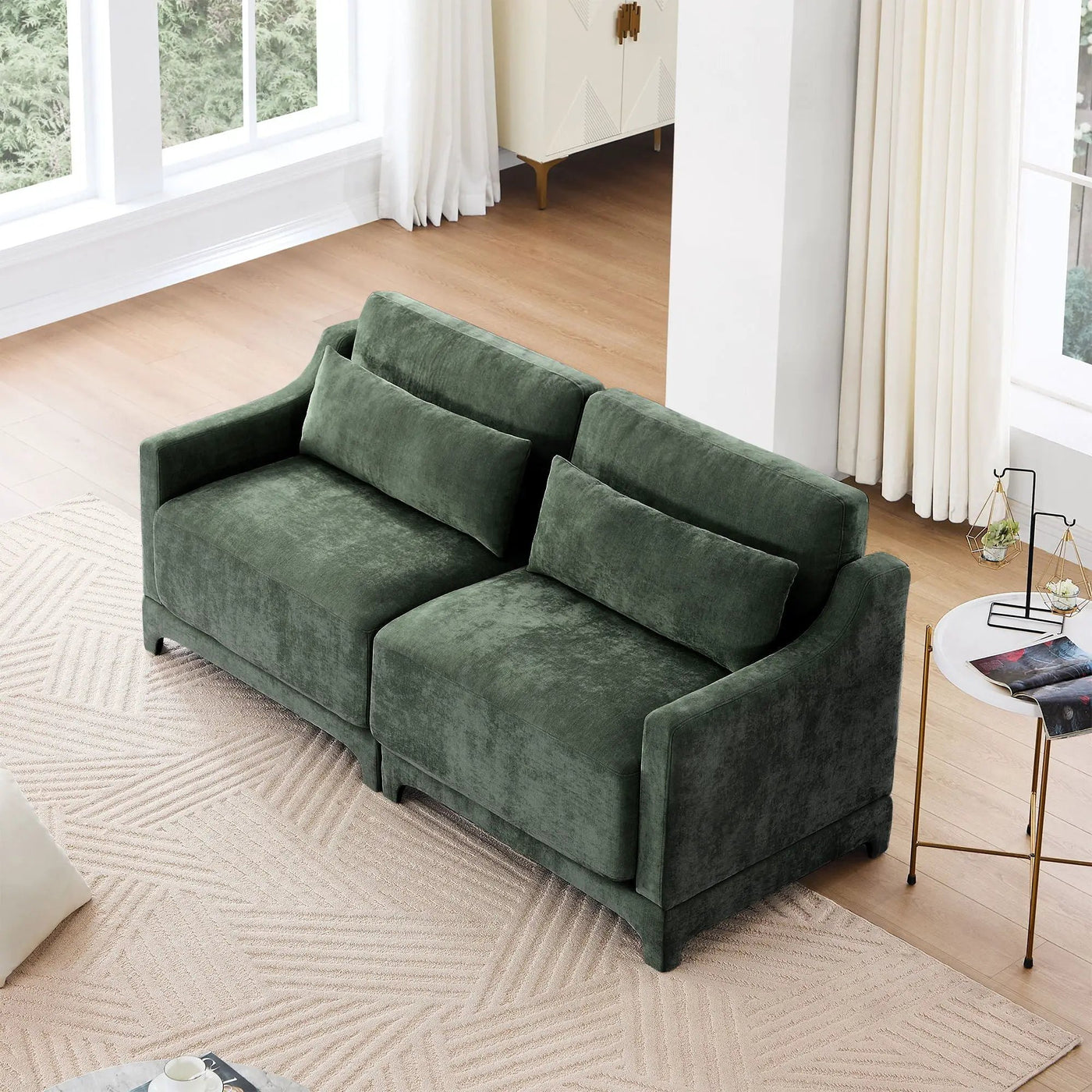 Elegant Sofa With Ergonomic Design And Lumbar Pillows by Unique Piece Furniture