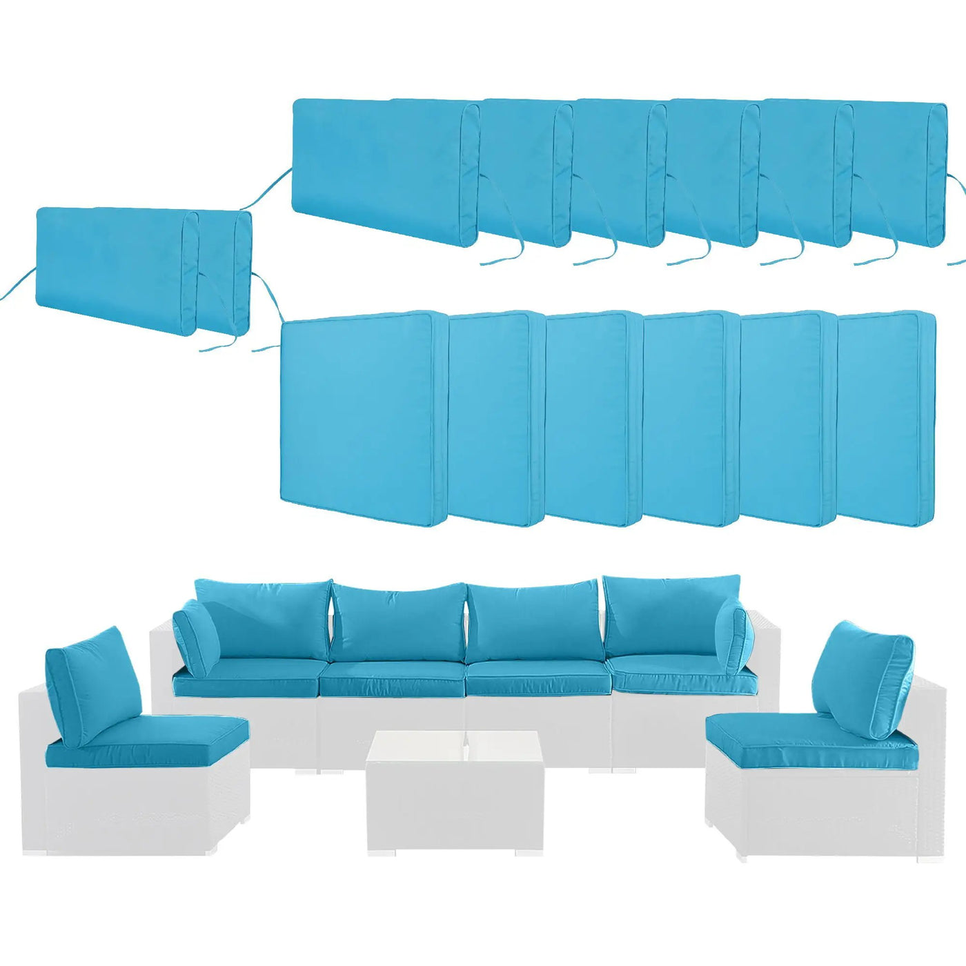 Outdoor Deep Seat Cushions For Patio Furniture Replacement, Cushion Set For Sectionals by HouseOfZazla