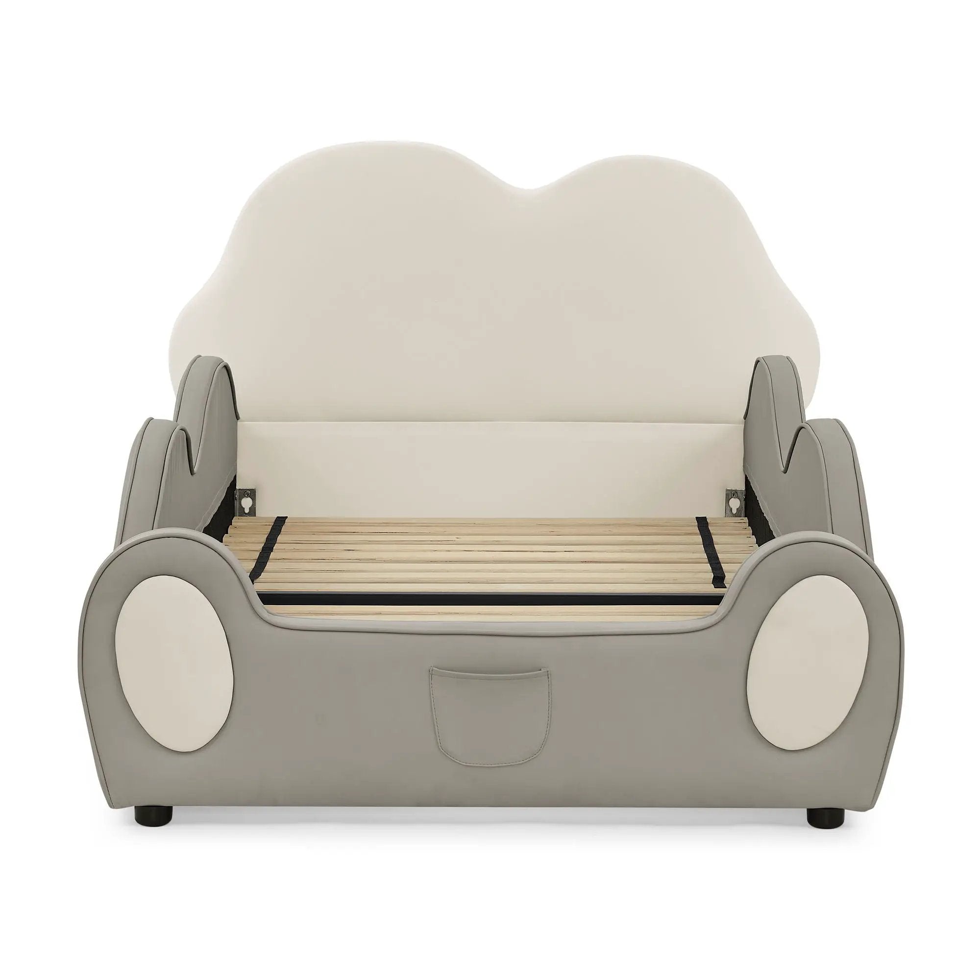 Cute Cloud Shape Bed With Guardrails Cartoon Design, Storage Pocket by HouseOfZazla