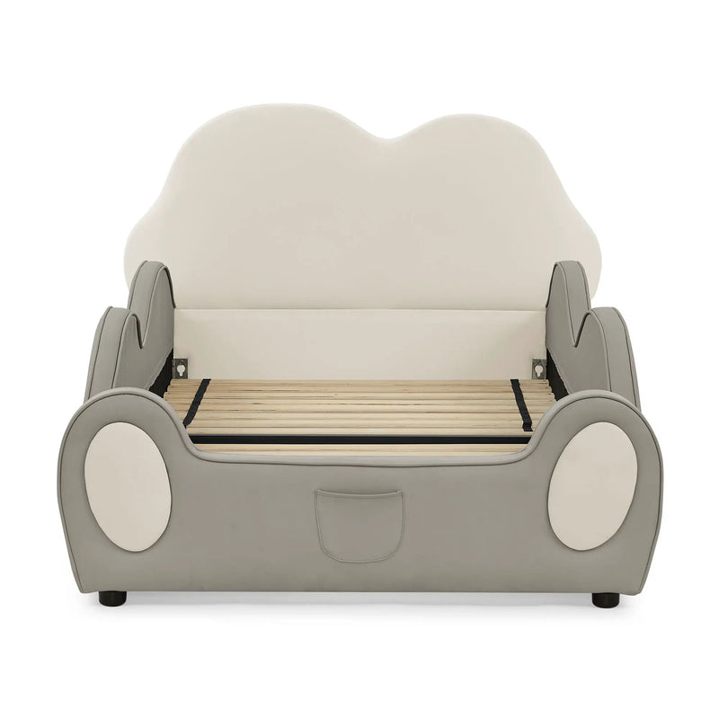 Cute Cloud Shape Bed With Guardrails Cartoon Design, Storage Pocket by HouseOfZazla