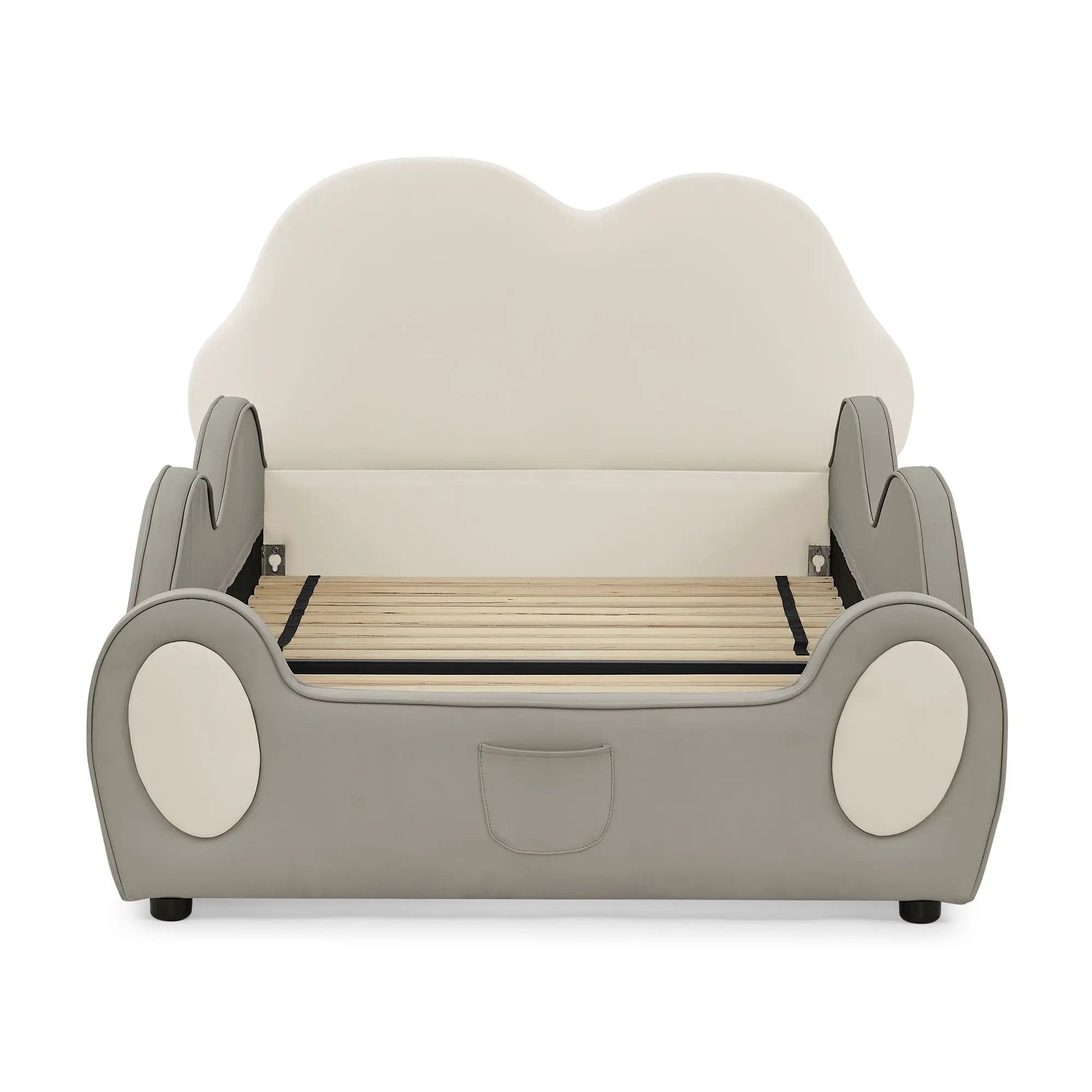 Cute Cloud Shape Bed With Guardrails Cartoon Design, Storage Pocket by Unique Piece Furniture