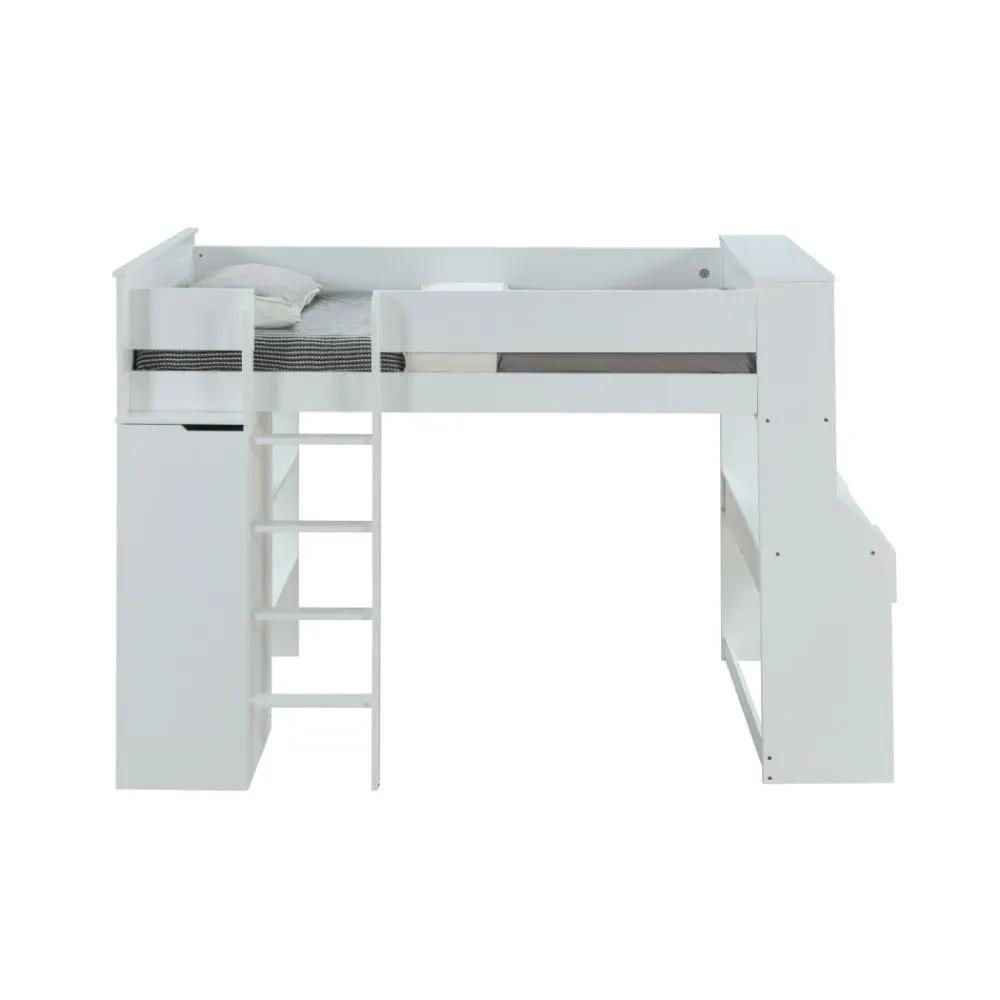 Ragna - Twin Loft Bed With Desk & Wardrobe - White by Unique Piece Furniture