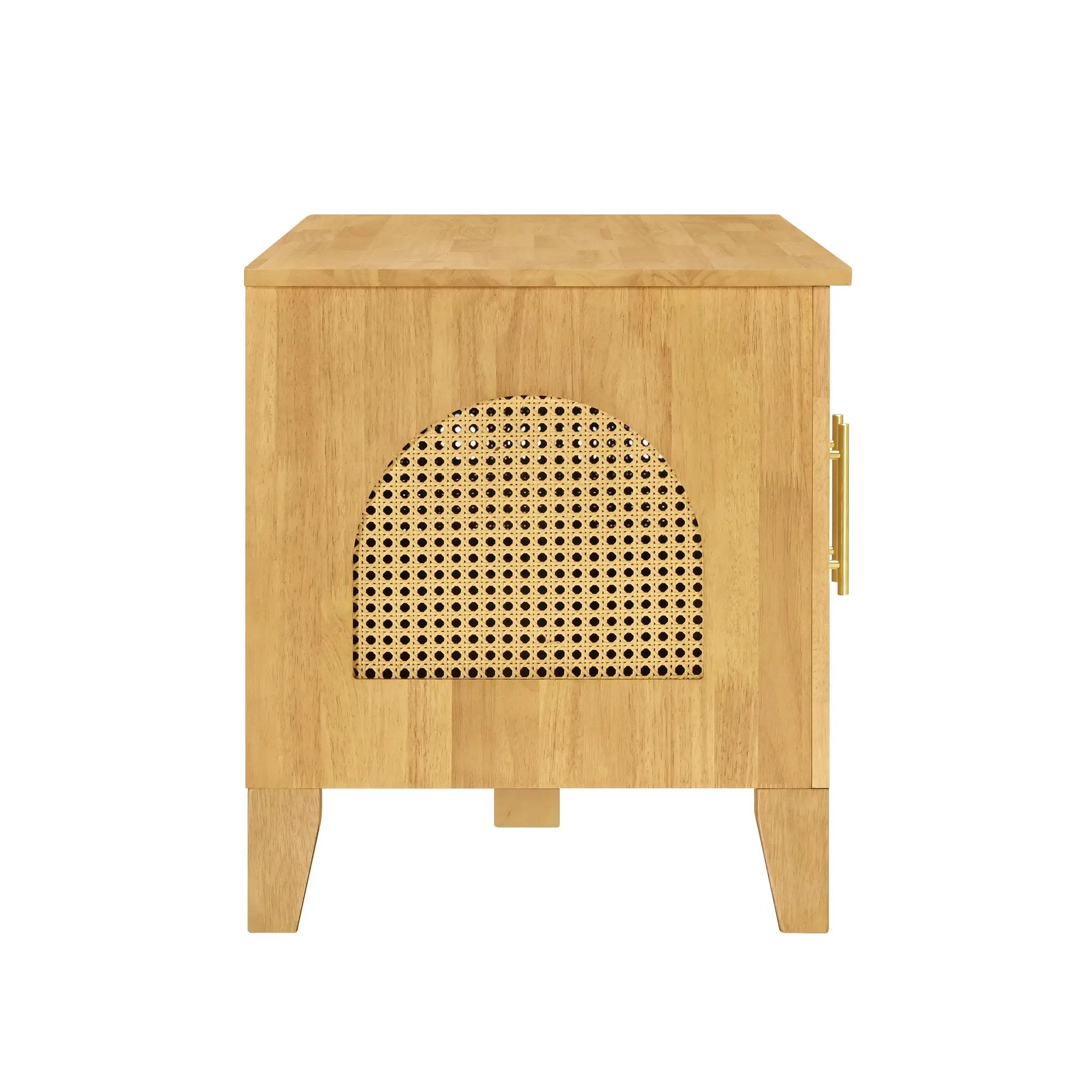 Lars Indoor Rattan Decorated Rubber Wood Dog Crate Cabinet by HouseOfZazla