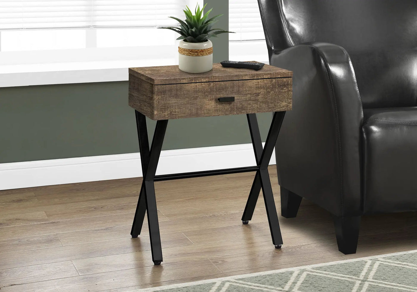 Accent Side X Table With Storage Drawer by HouseOfZazla