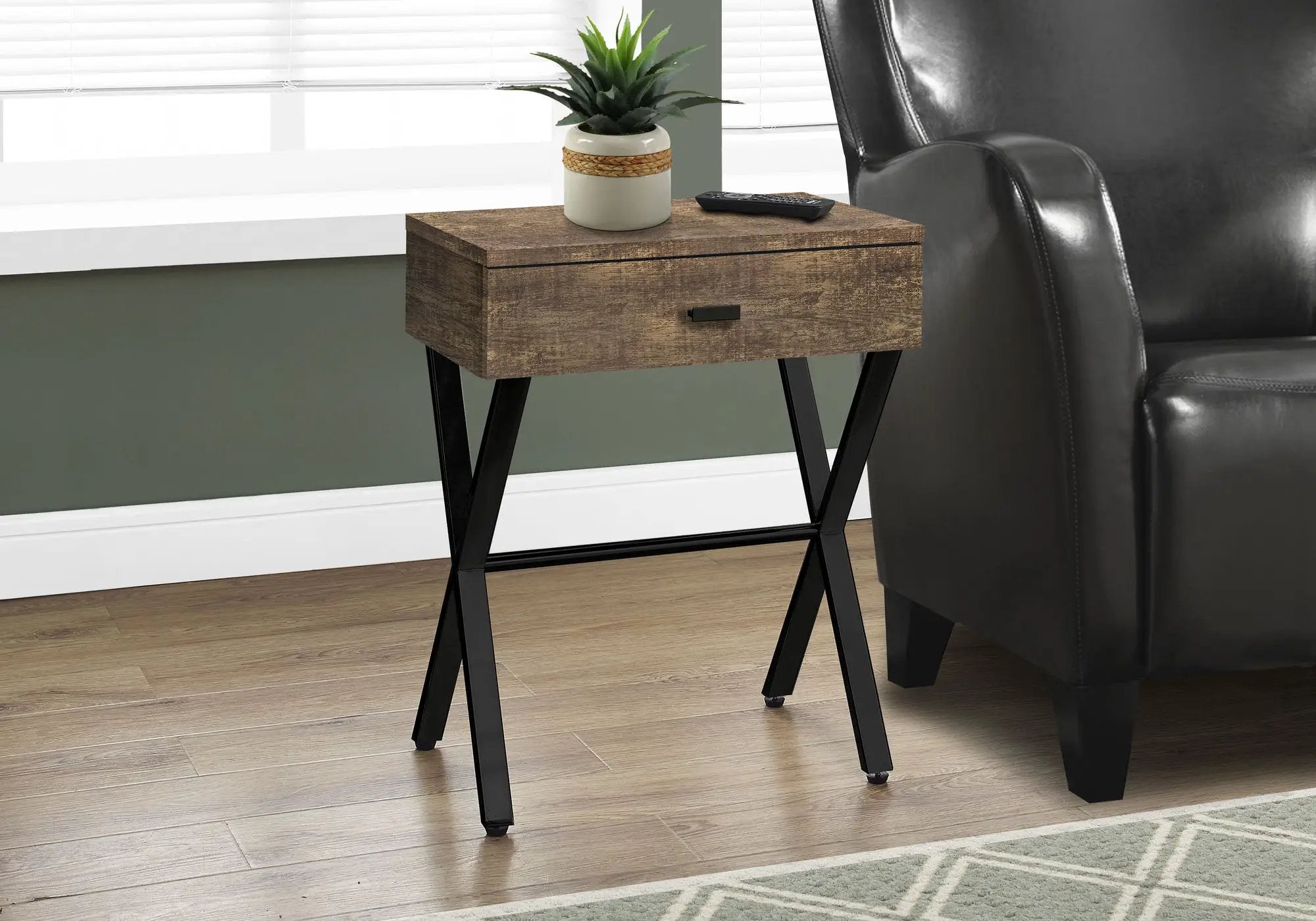 Accent Side X Table, Storage Drawer, Contemporary & Modern by Unique Piece Furniture