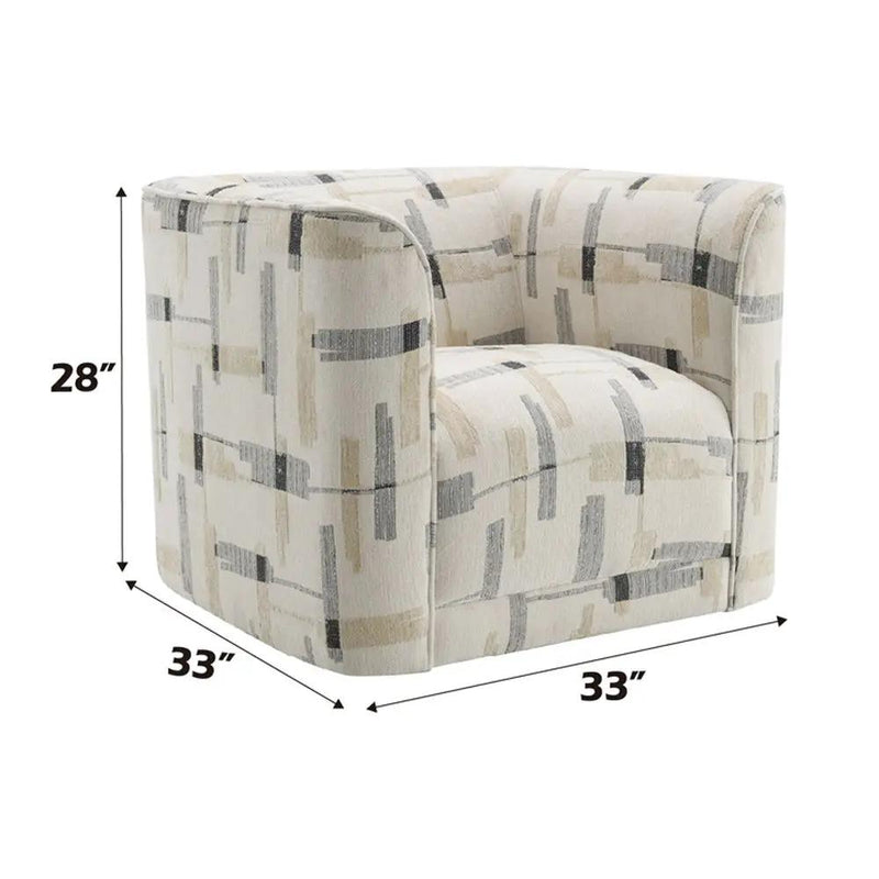 Darya - Chair With Swivel - Beige Pattern Fabric by Unique Piece Furniture