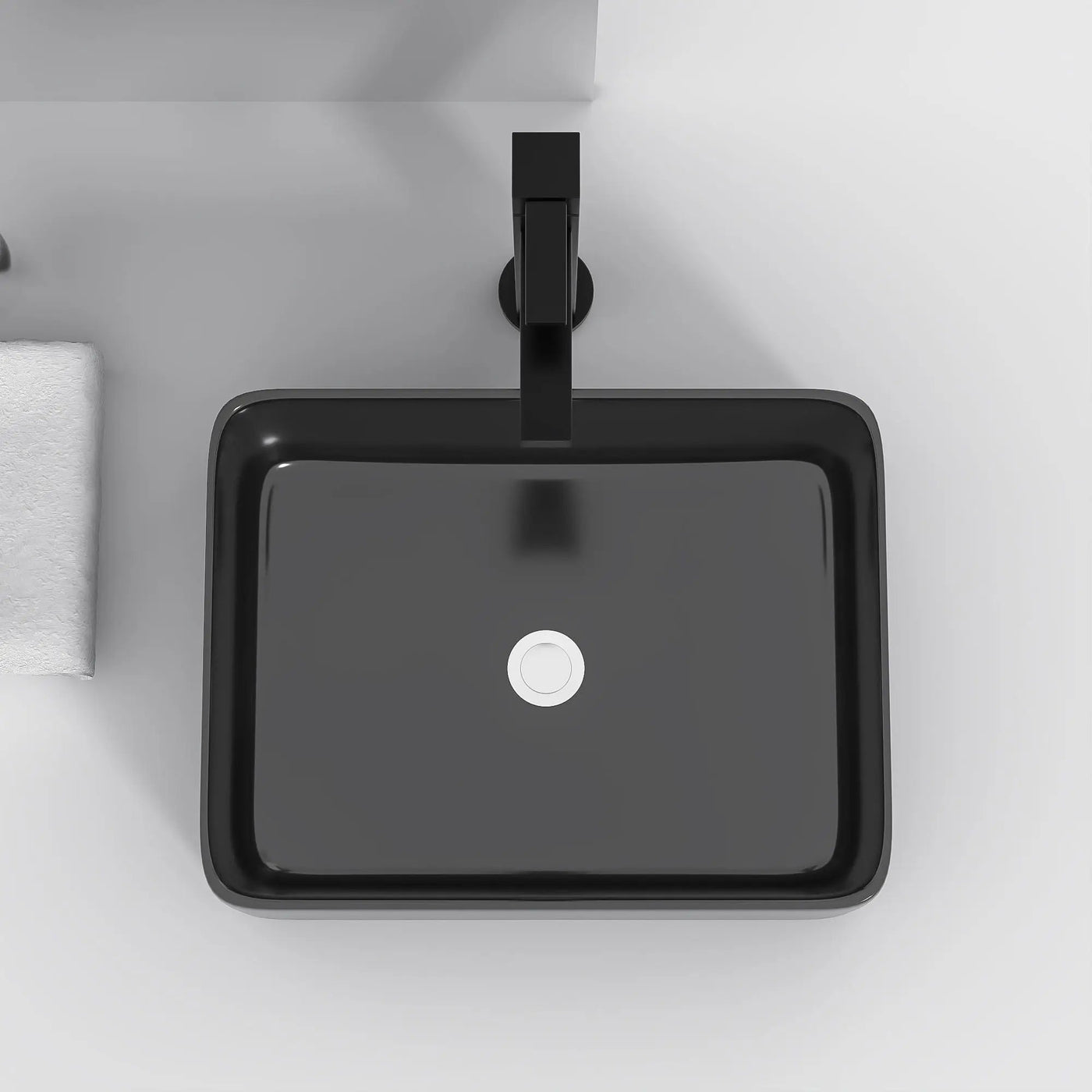 Modern European Design Ceramic Rectangular Vessel Bathroom Sink by HouseOfZazla