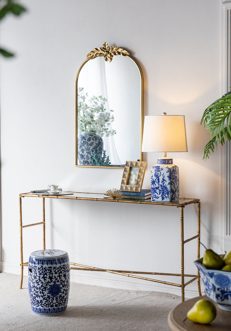13x25' Blue and White Ceramic Vase Lamp by HouseOfZazla