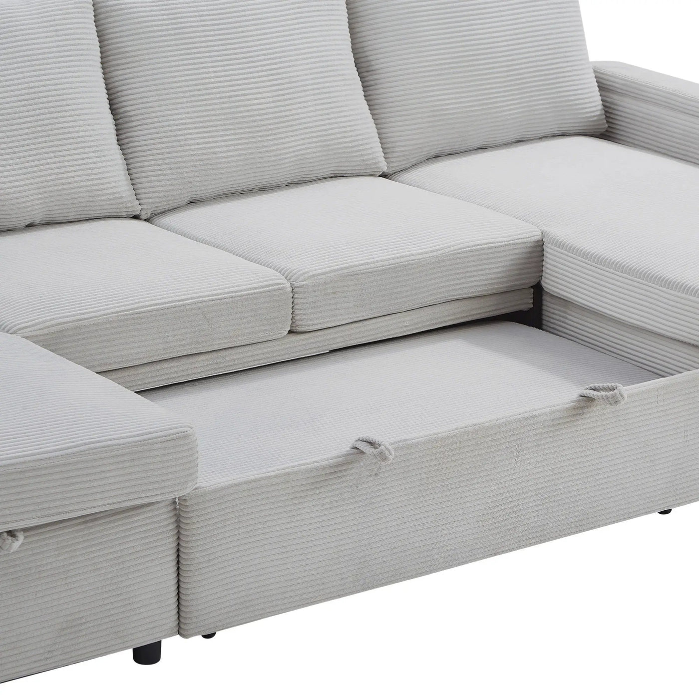U Shaped Sectional Sofa Bed With Storage Chaise Lounges, USB Ports, And Cup Holders by HouseOfZazla