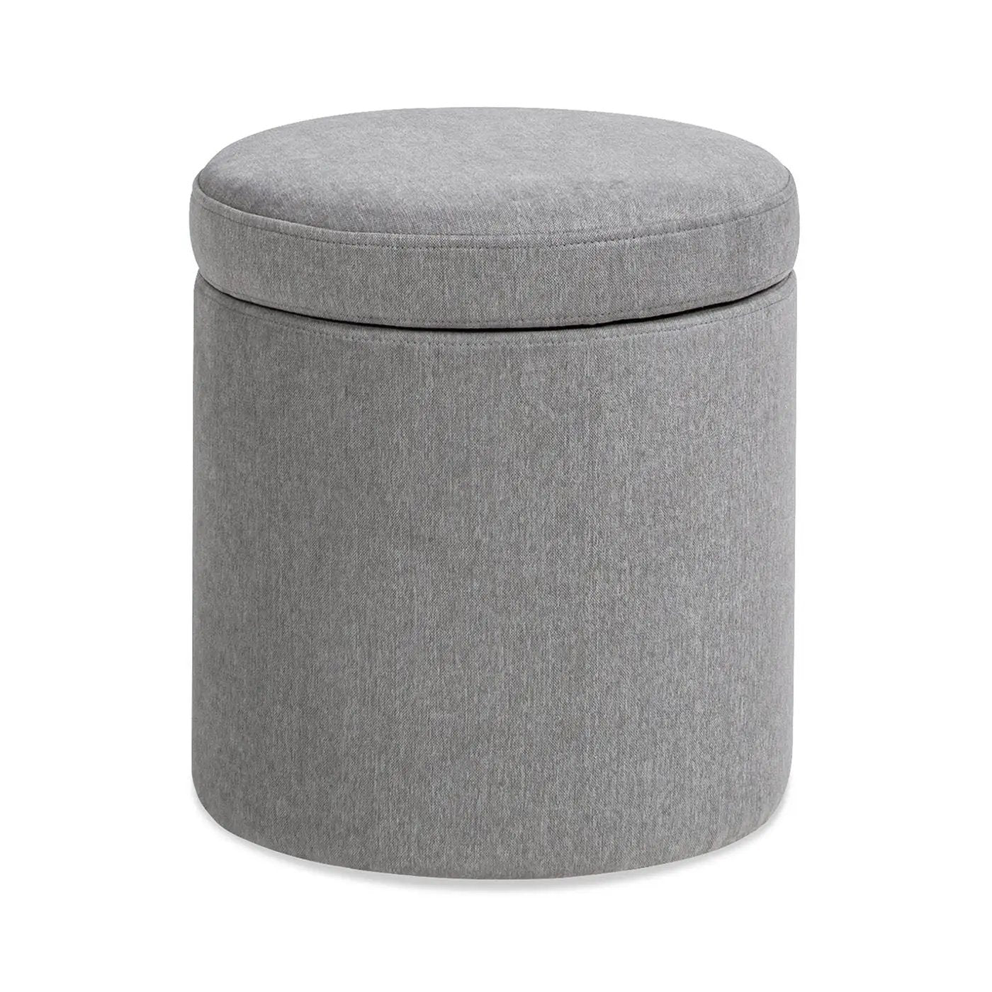 Brandy - Round Upholstered Storage Ottoman With Accent by HouseOfZazla