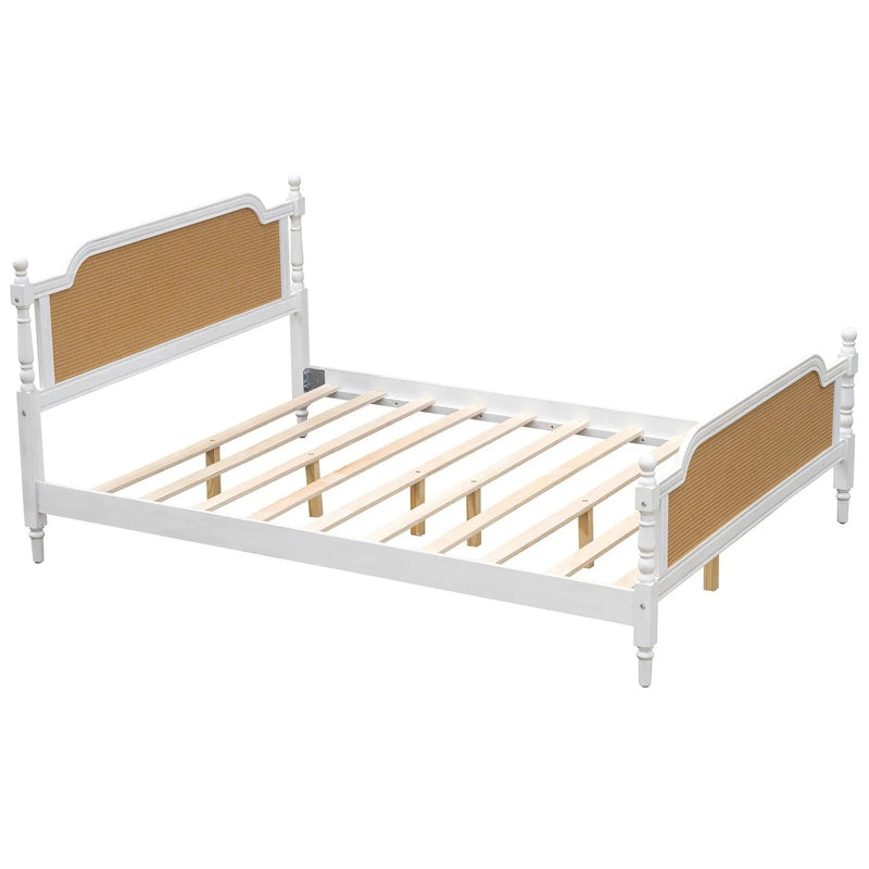 Traditional Style Rattan Bed Frame, No Box Spring Needed by Unique Piece Furniture