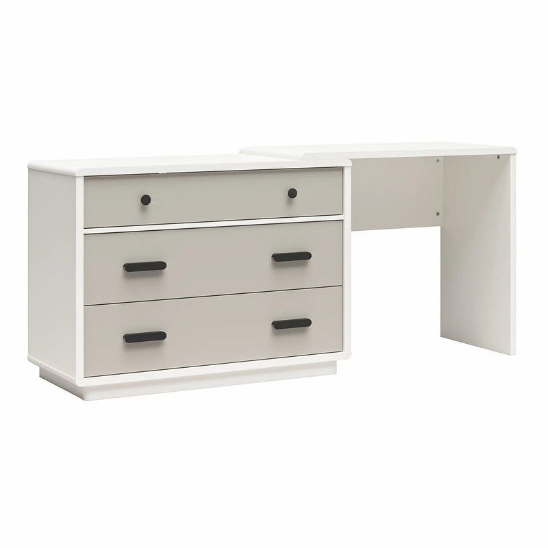 Valencia - 3 Drawer Dresser And Desk - Taupe by HouseOfZazla