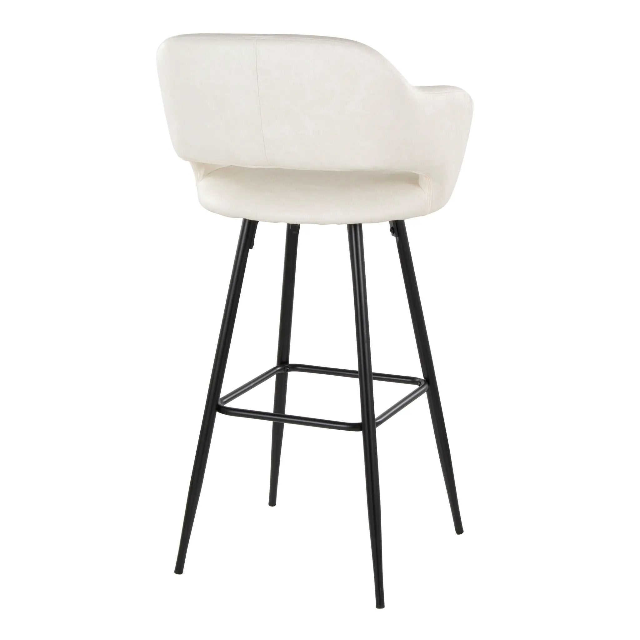 Margarite - Contemporary Fixed Height BarStool With Square Footrest (Set of 2) by HouseOfZazla