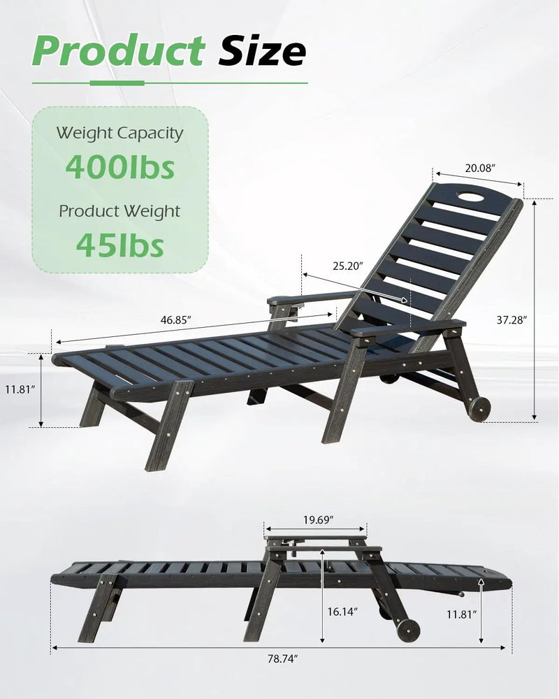 Patio Lounge Chair Outdoor with Reclining Backrest by HouseOfZazla