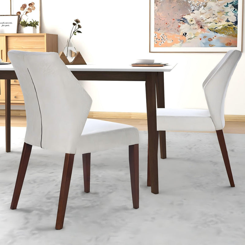 Light Gray Dining Chair Set of 2 with Solid Wood Frame - Upholstered, photo 6 of 9