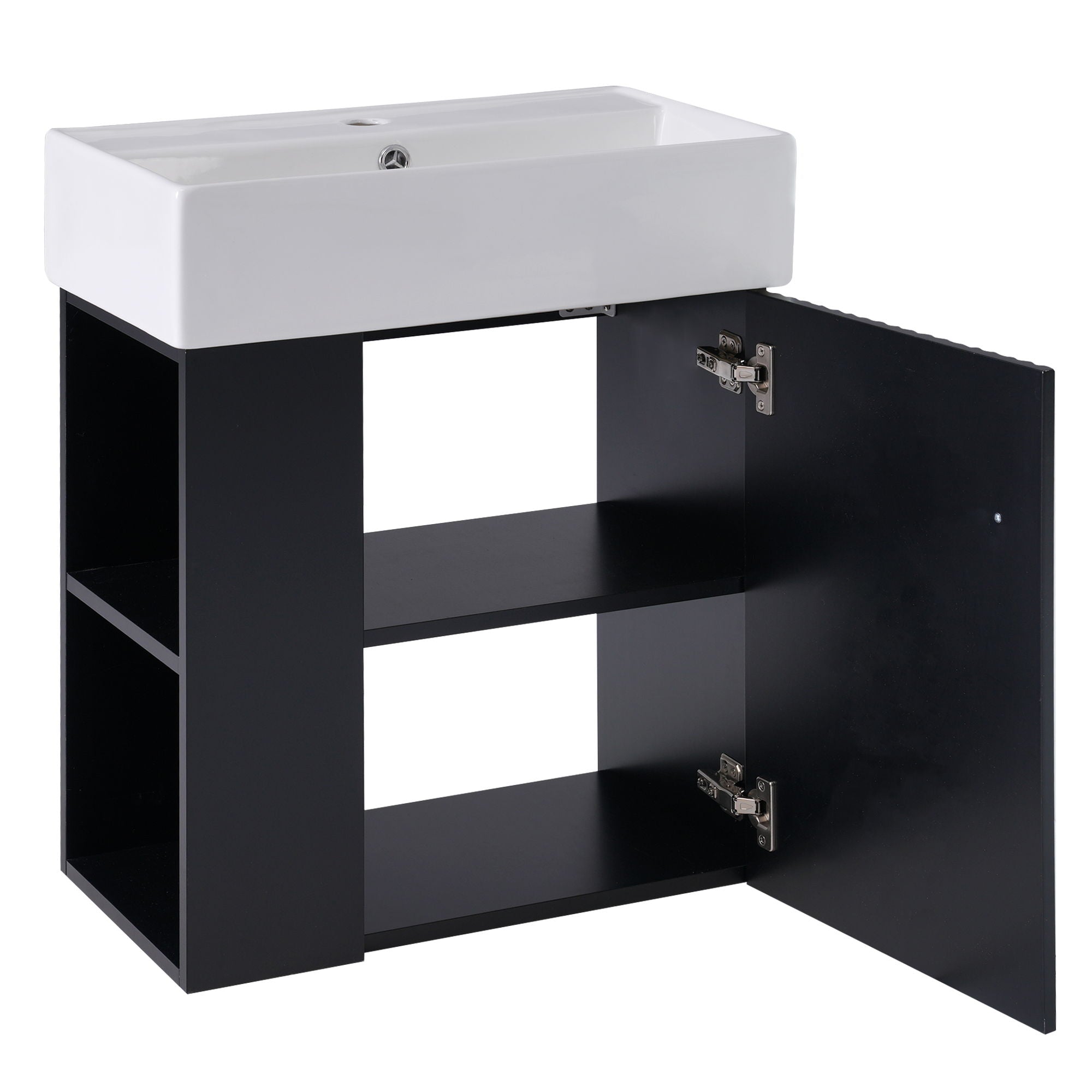 Modern Floating Bathroom Vanity With Ceramic Basin Perfect For Small Bathrooms by HouseOfZazla