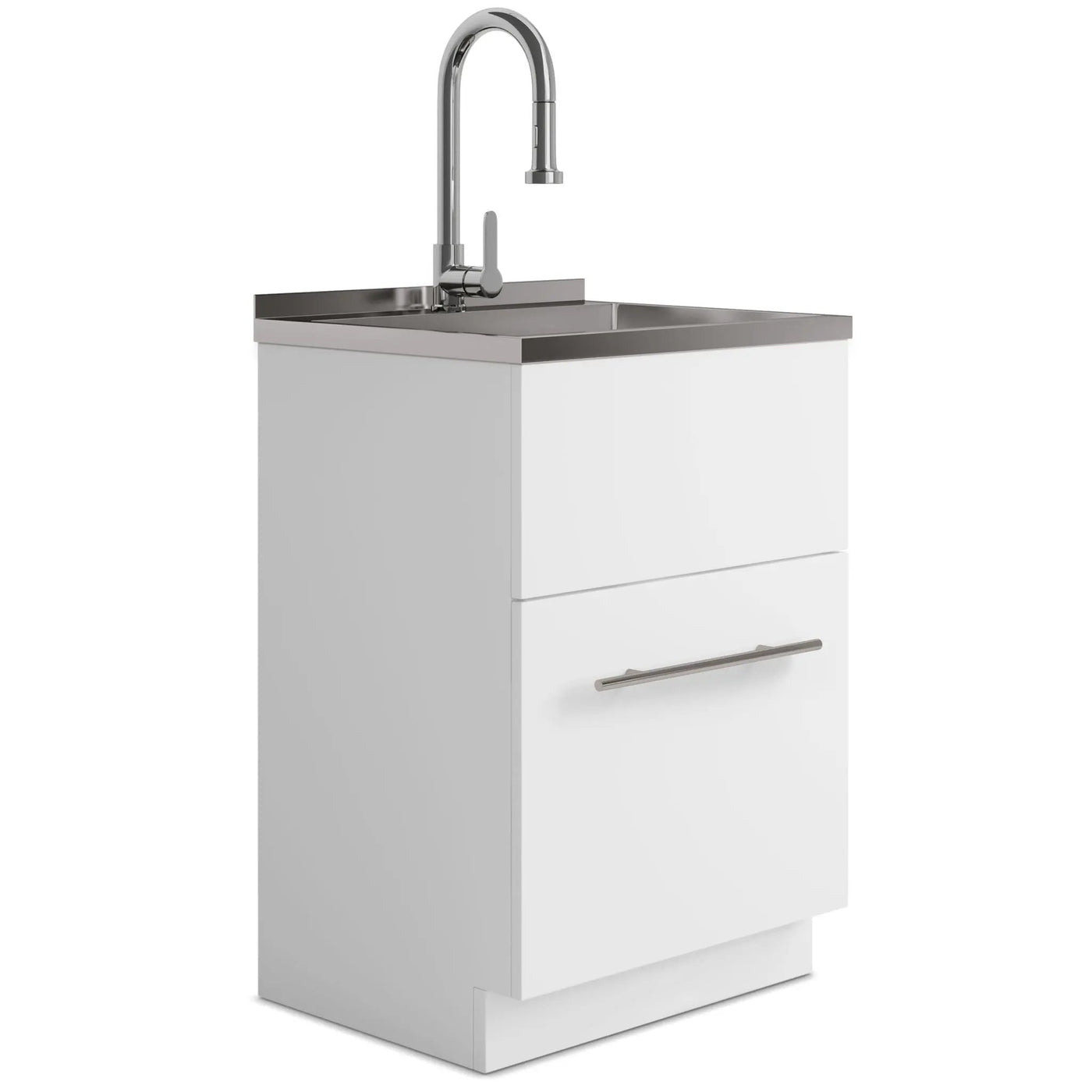 Metro - Laundry Cabinet & Faucet And Stainless Steel Sink by HouseOfZazla
