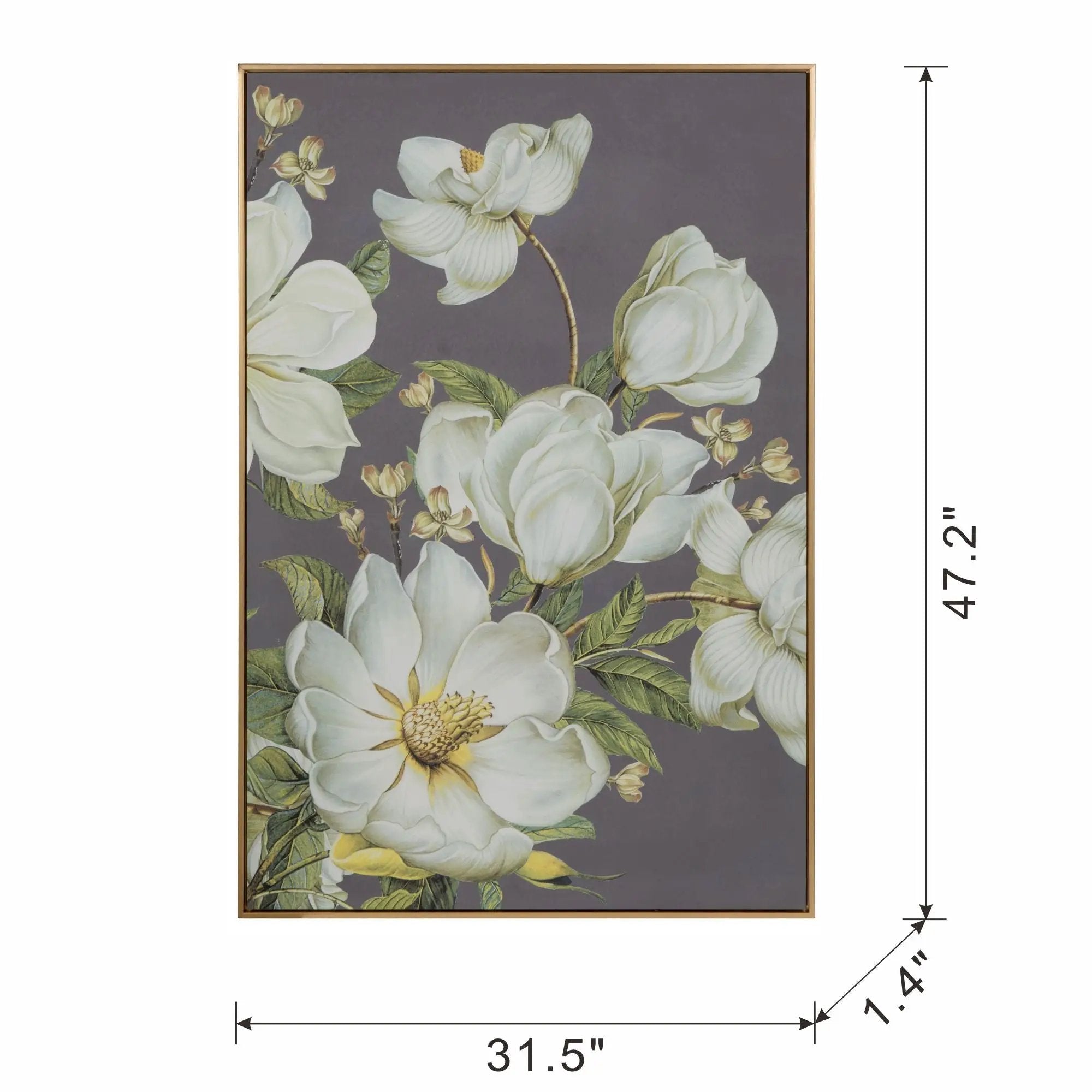 Botanical Wall Art Prints, Home Decor For Living Room Dining Room Bedroom Hallway - Gold by Unique Piece Furniture