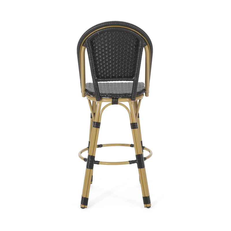 Outdoor Rattan And Aluminum French Barstools (Set of 2) by HouseOfZazla