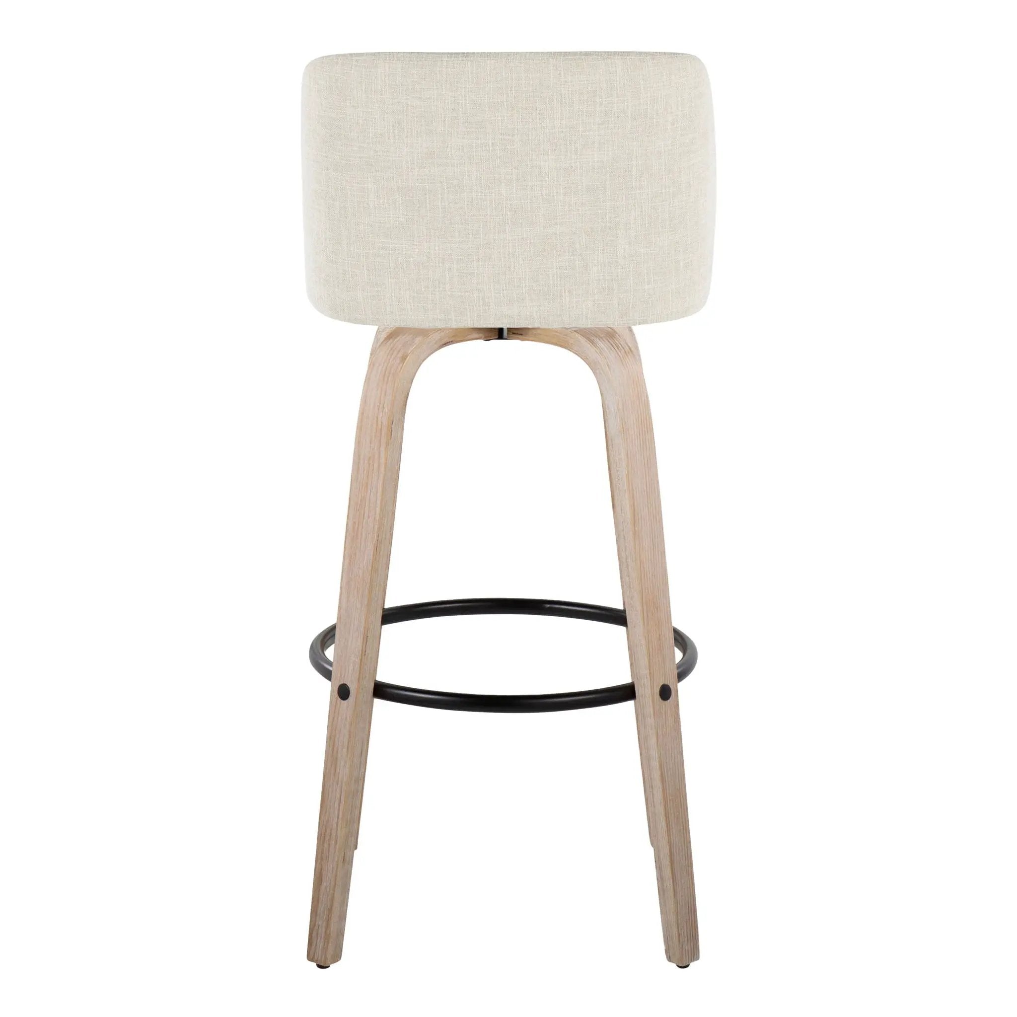 Toriano - Contemporary Fixed Height Barstool Swivel And Round Footrest (Set of 2) by Unique Piece Furniture