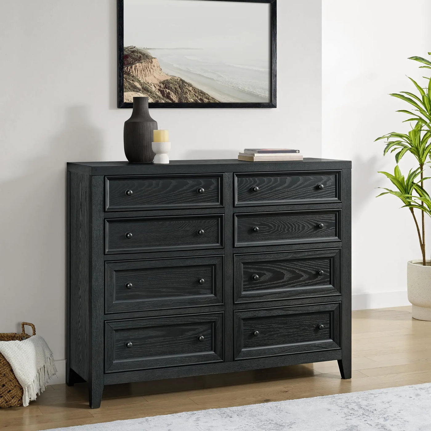 8 Drawer Dresser With Framed Fronts And Smooth Metal Glides by HouseOfZazla