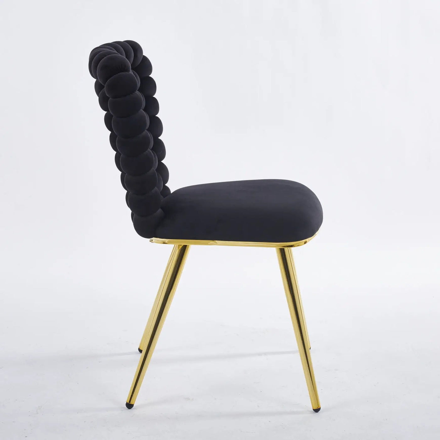 Modern Chair With Iron Tube Legs, Soft Cushions And Comfortable Backrest, Suitable For Dining Room, Living Room, Cafe, Hairball Back by Unique Piece Furniture