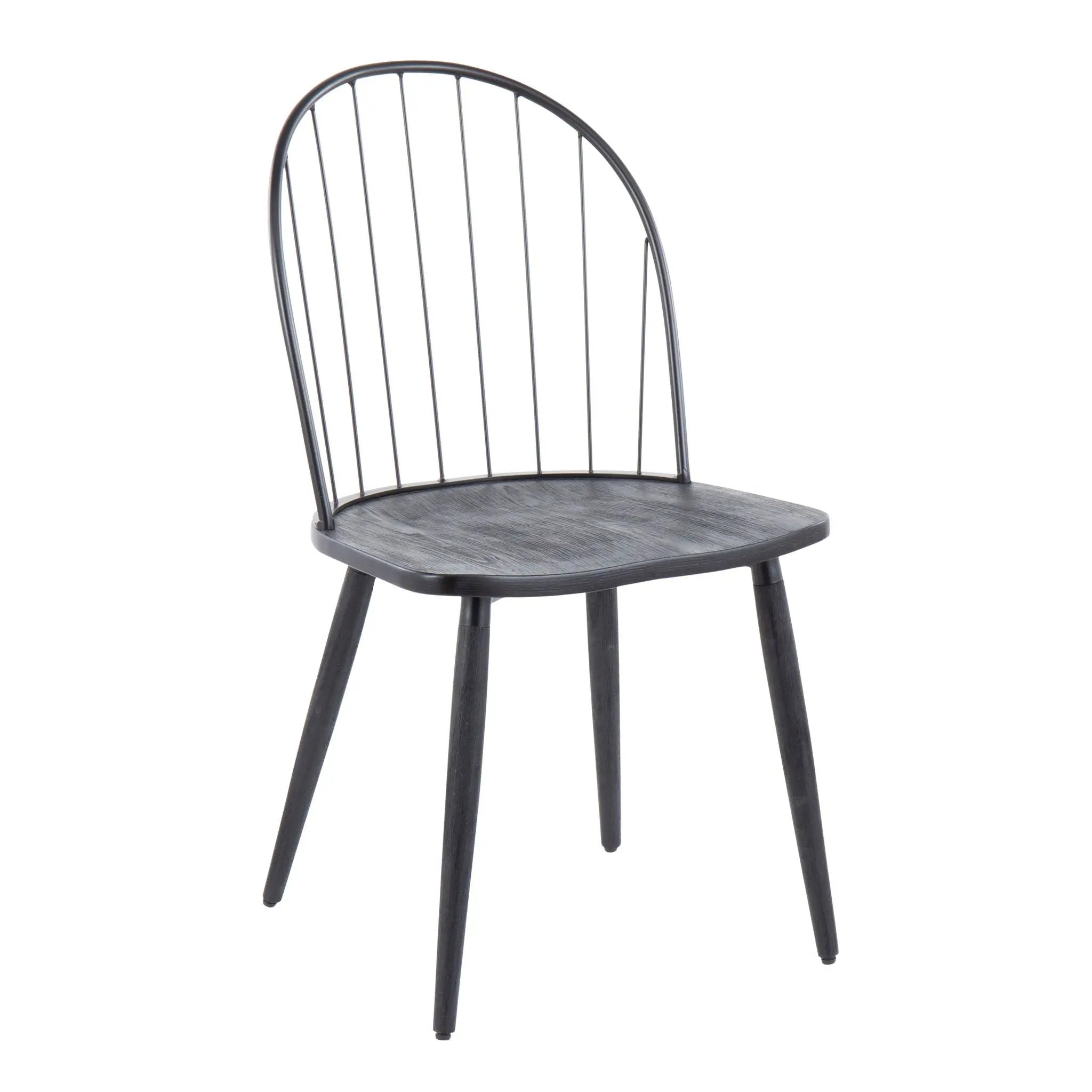 Riley - Industrial High Back Armless Chair (Set of 2) - Black by Unique Piece Furniture