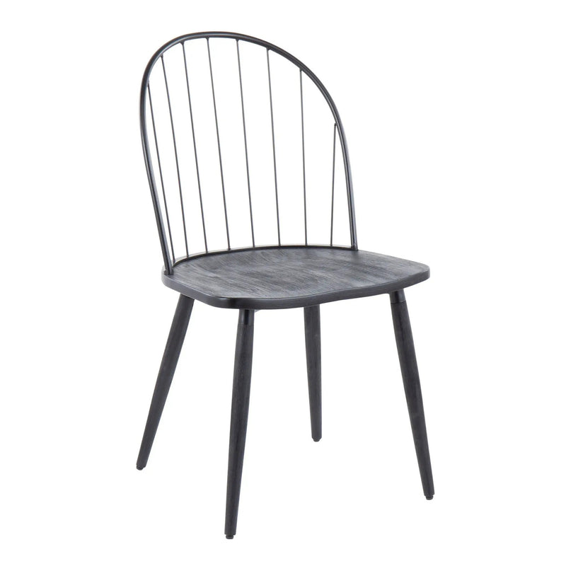 Riley - Industrial High Back Armless Chair (Set of 2) - Black by Unique Piece Furniture