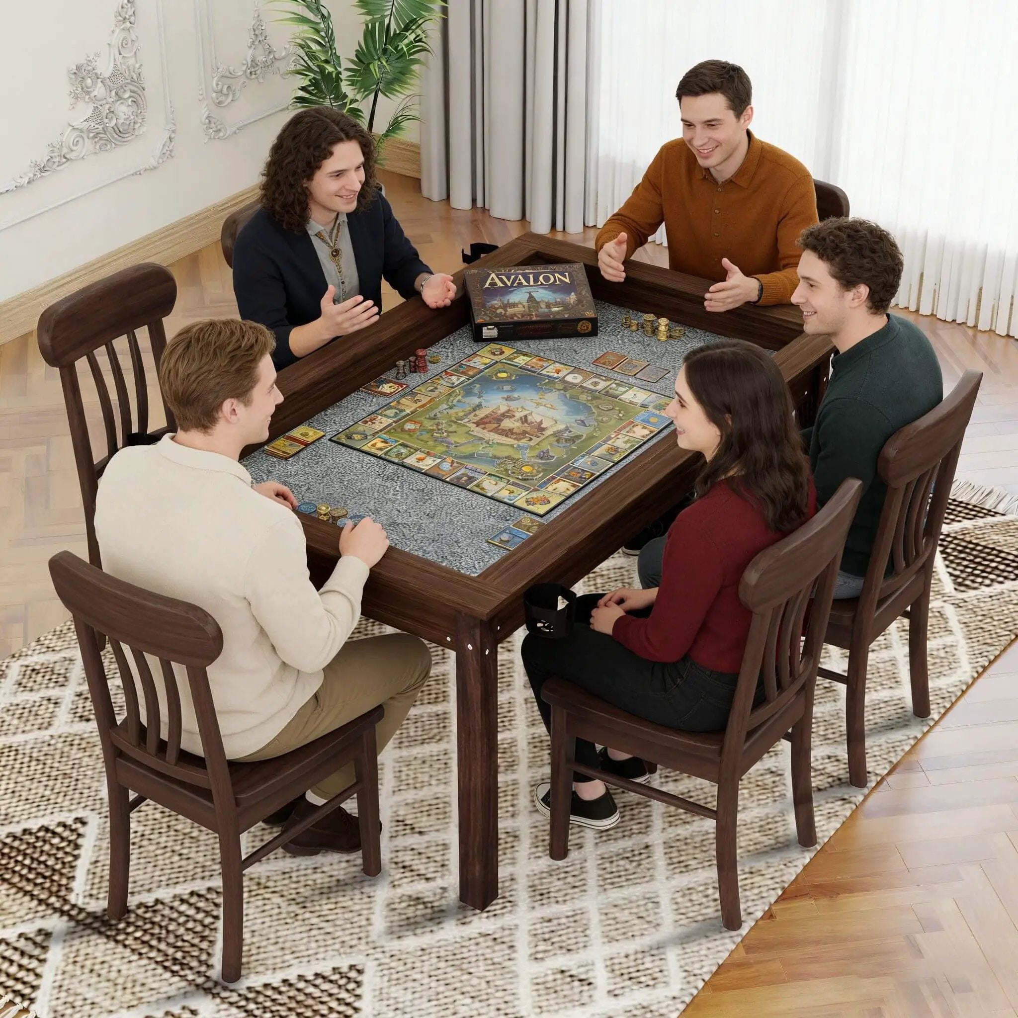 [63X40-Inch] Premium 2-In-1 Multifunctional Board Game Table For 4–6 Players (SAK84513) by SAKSBY WHOLESALE