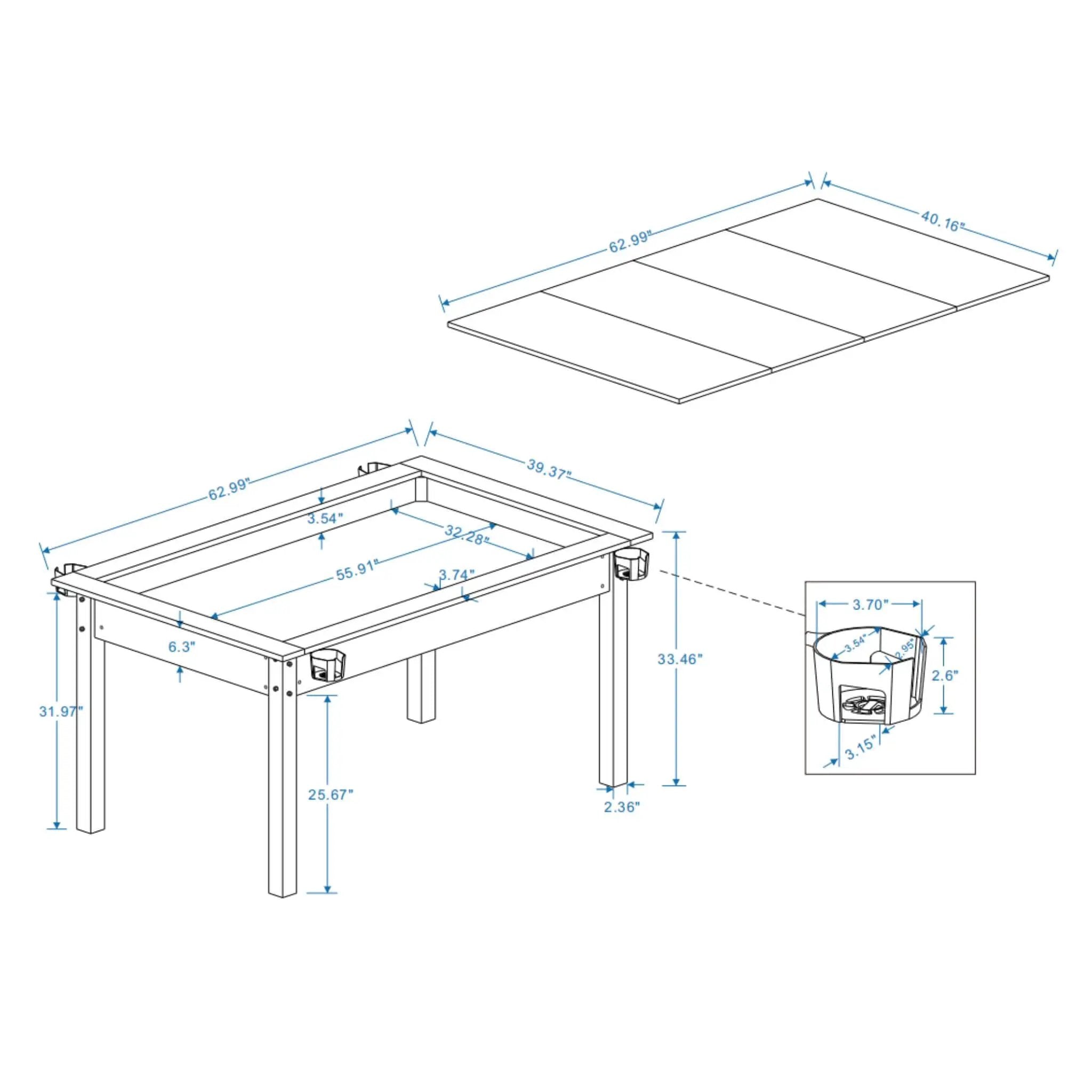 [63X40-Inch] Premium 2-In-1 Multifunctional Board Game Table For 4–6 Players (SAK84513) by SAKSBY WHOLESALE