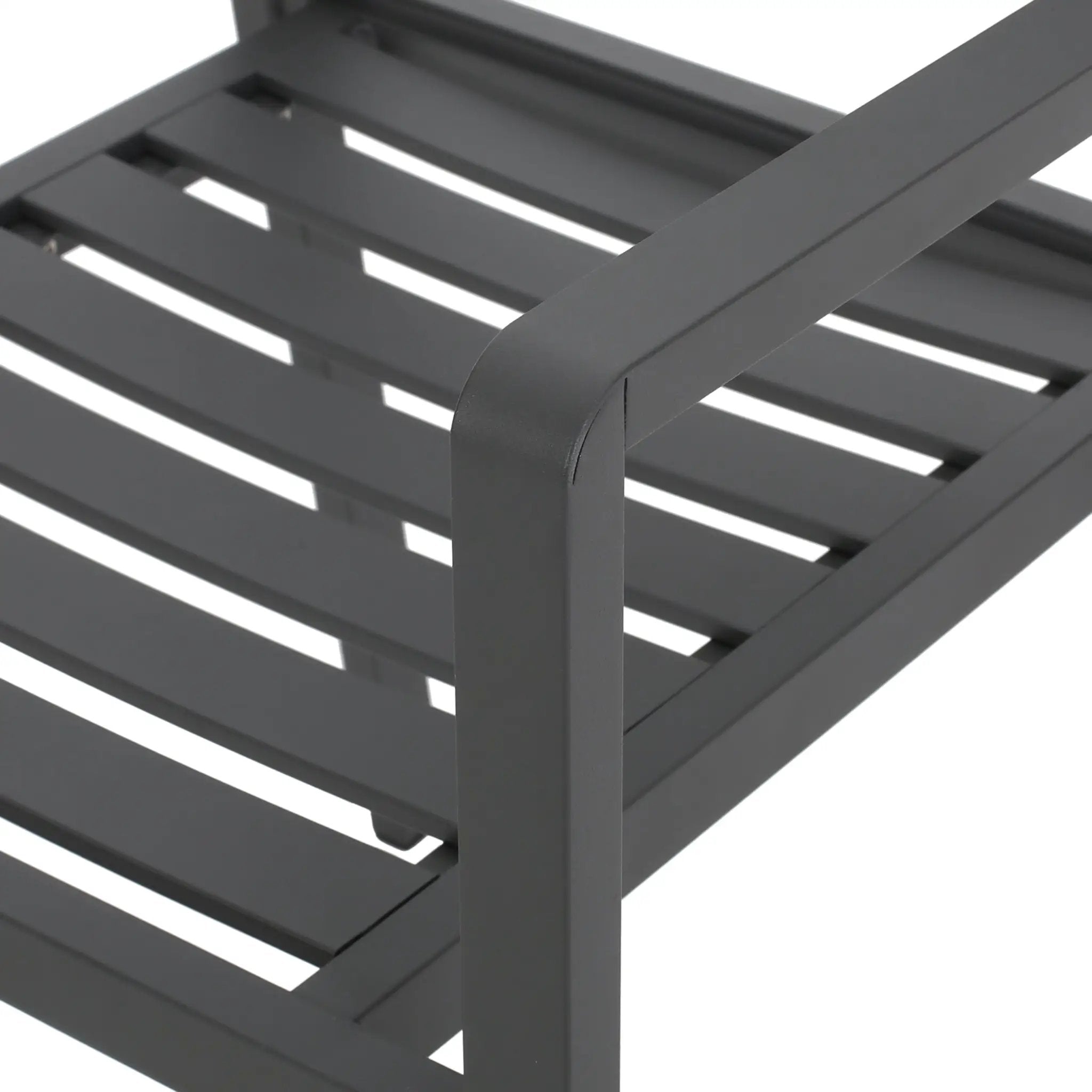 Outdoor Modern Aluminum Dining Chair (Set of 2), Gun Metal Gray by HouseOfZazla