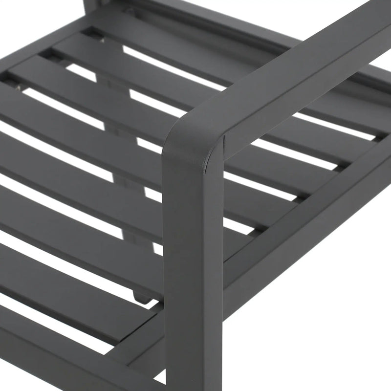 Outdoor Modern Aluminum Dining Chair (Set of 2), Gun Metal Gray by HouseOfZazla