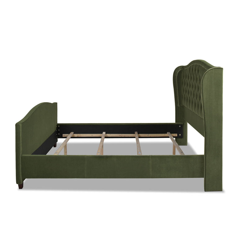 Marcella - Upholstered Shelter Headboard Bed Set by HouseOfZazla