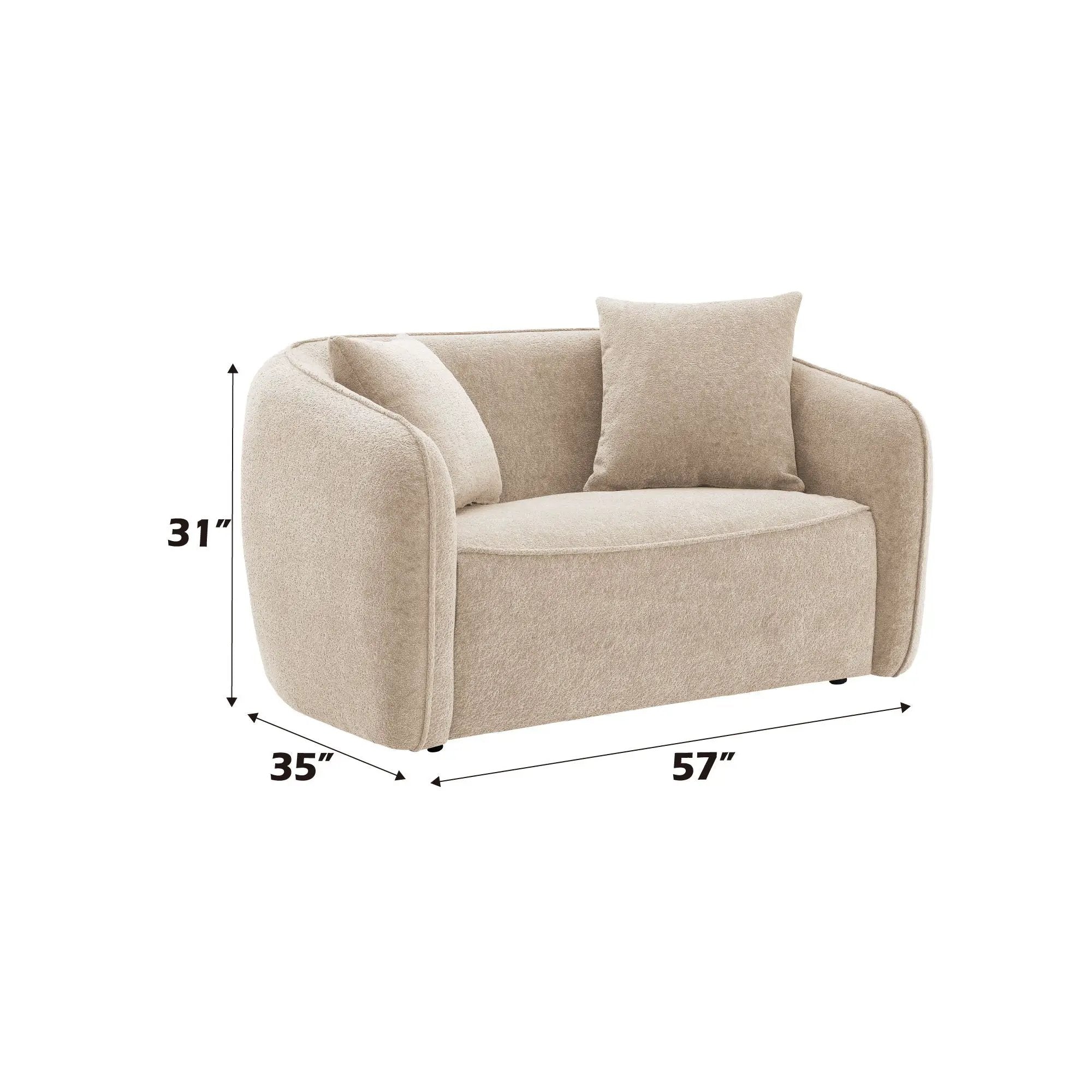 Keith - Loveseat With 2 Matching Color Toss Pillows by Unique Piece Furniture