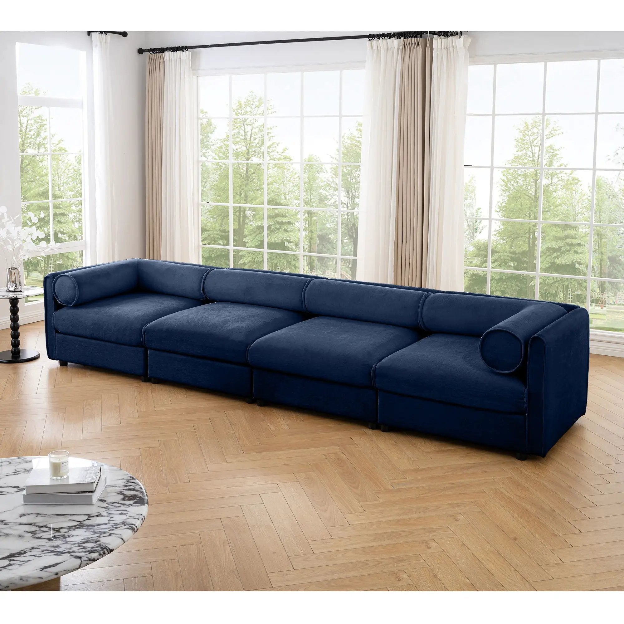 Stylish Sofa With Storage Seat And Cylindrical Backrest by Unique Piece Furniture