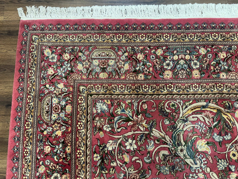 Sino Persian Rug 9x12, Fine 290 KPSI, Rose-Red, Floral Allover by Jewel Rugs