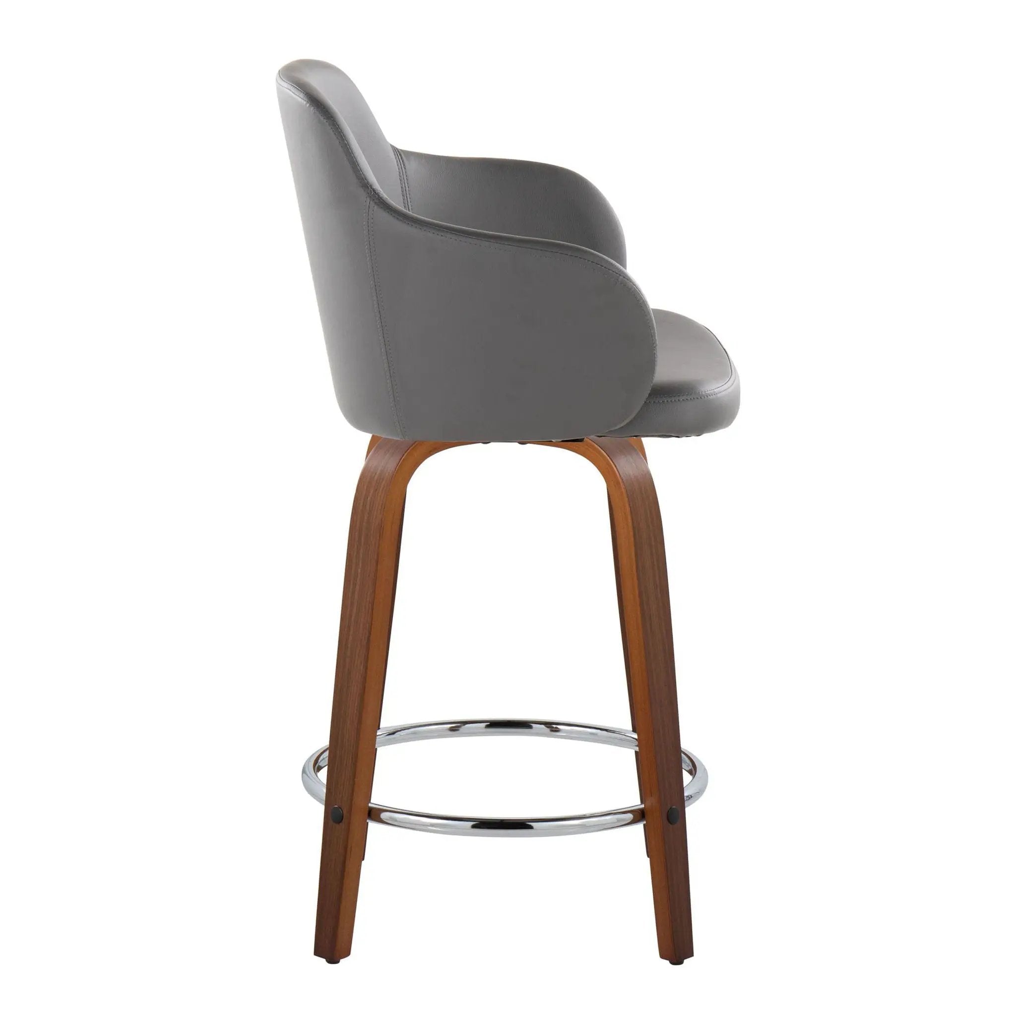 Boyne - Contemporary Fixed Height Counter Stool With Swivel With Round Footrest (Set of 2) by HouseOfZazla