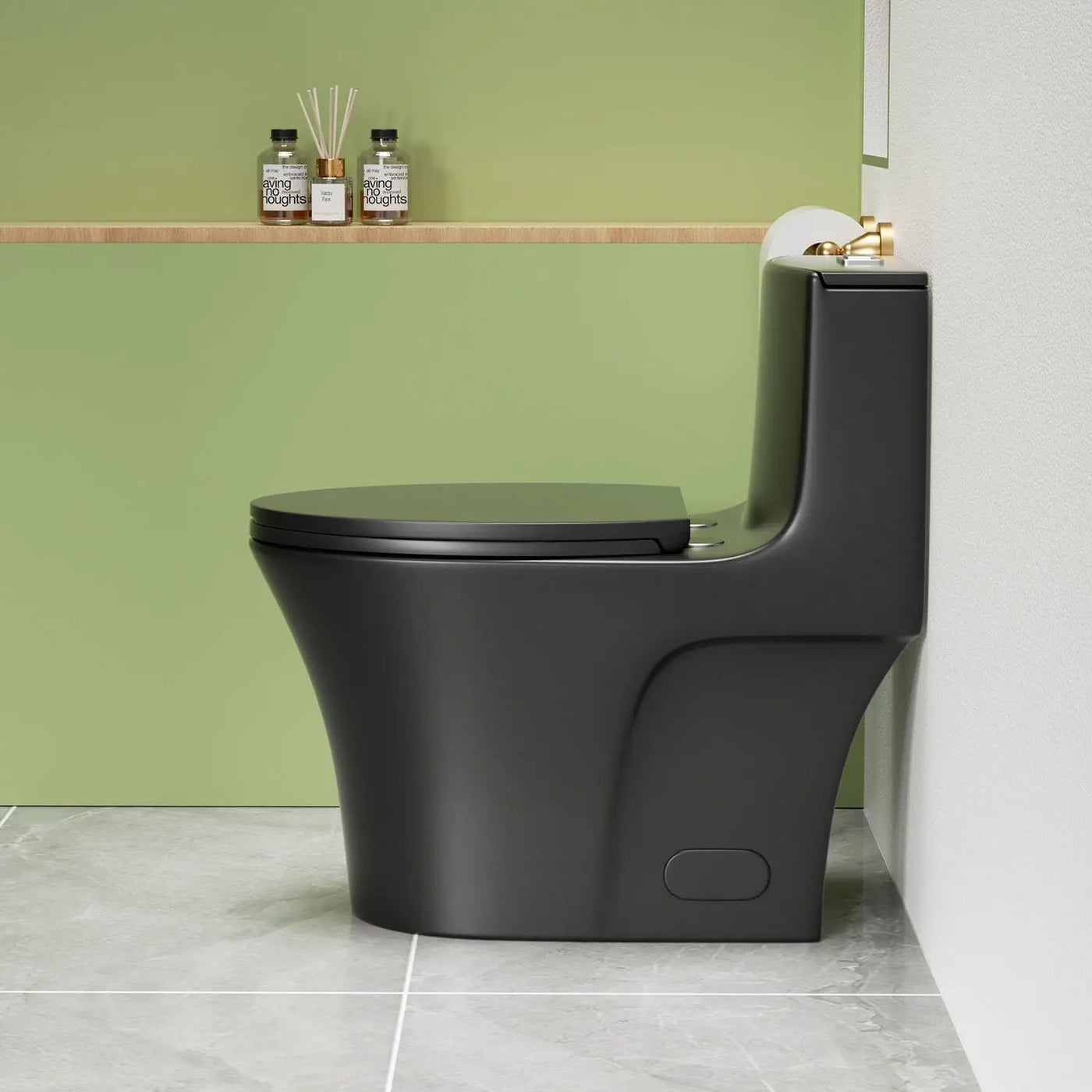 1 Piece Toilet With Dual Flush And Soft Closing Seat by HouseOfZazla