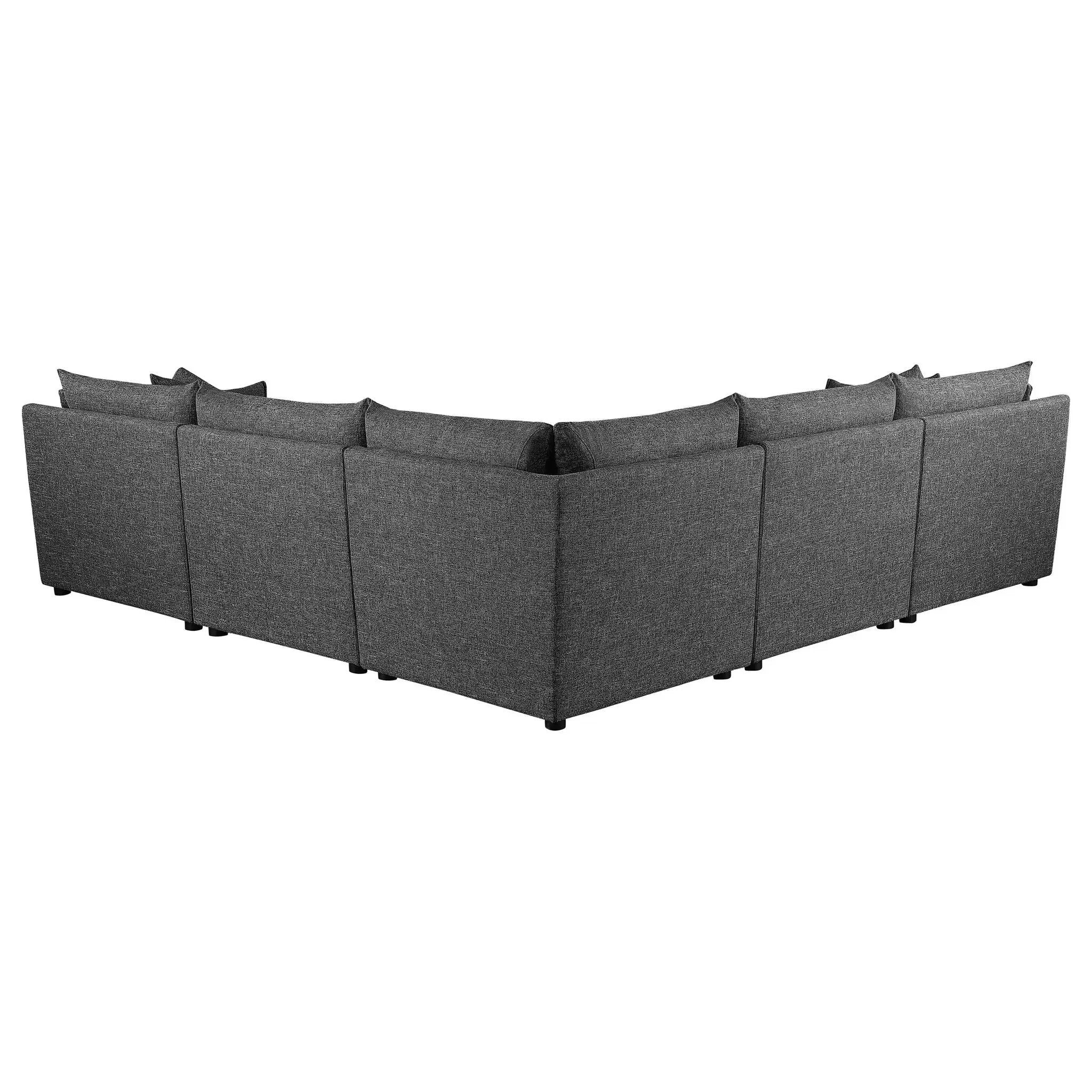 Sasha 5-piece Upholstered Modular Sectional Barely Black by Unique Piece Furniture