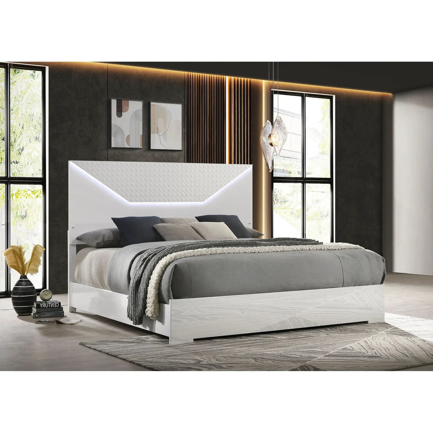 Pierce - Panel Bed LED Headboard by HouseOfZazla