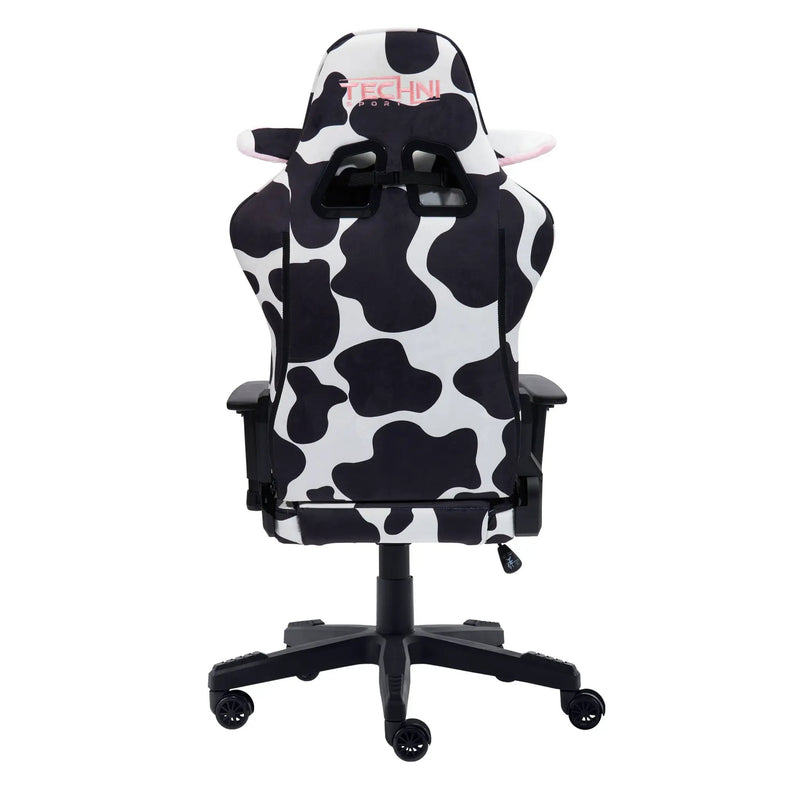 TS85 Cow Print LUXX Series Gaming Chair by HouseOfZazla