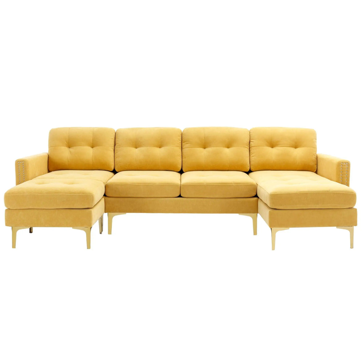 Modern L - Shape Convertible Sectional Sofa With Movable Ottoman by HouseOfZazla