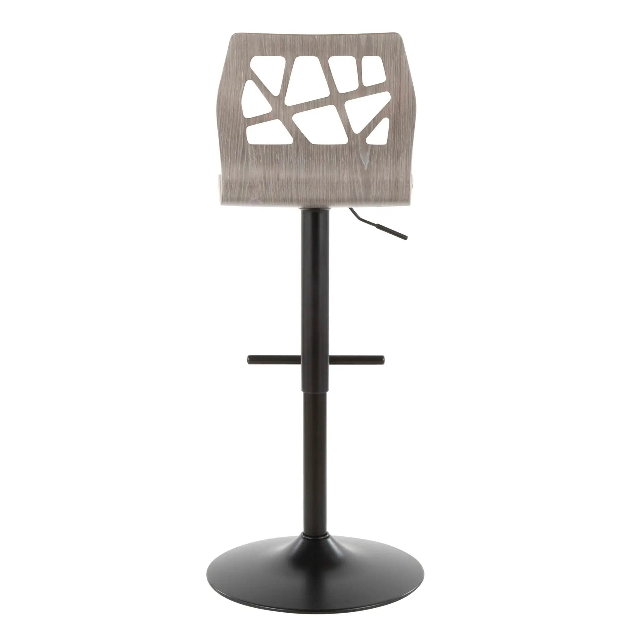 Folia - Mid Century Modern Adjustable Barstool With Swivel With Straight T Footrest (Set of 3) by Unique Piece Furniture