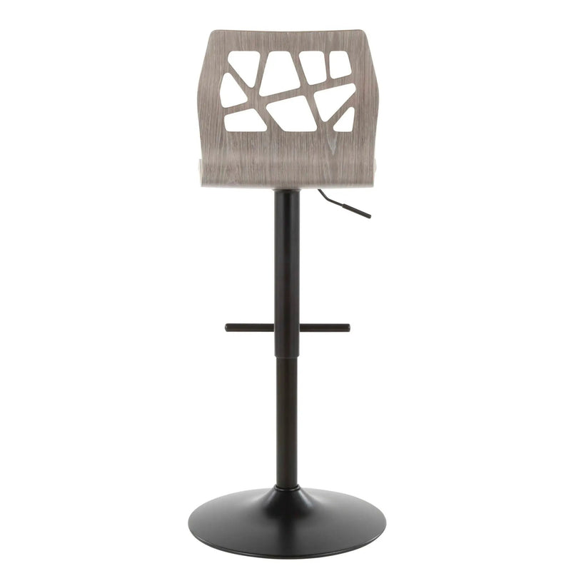 Folia - Mid Century Modern Adjustable Barstool With Swivel With Straight T Footrest (Set of 3) by HouseOfZazla