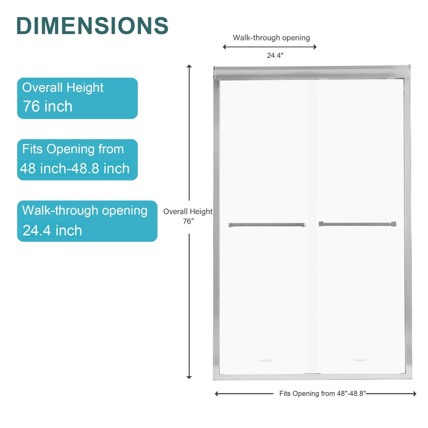 Modern Double Sliding Shower Enclosure, Tempered Glass by HouseOfZazla