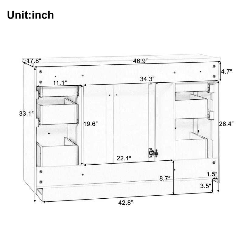 48" Bathroom Vanity with Sink Top by HouseOfZazla