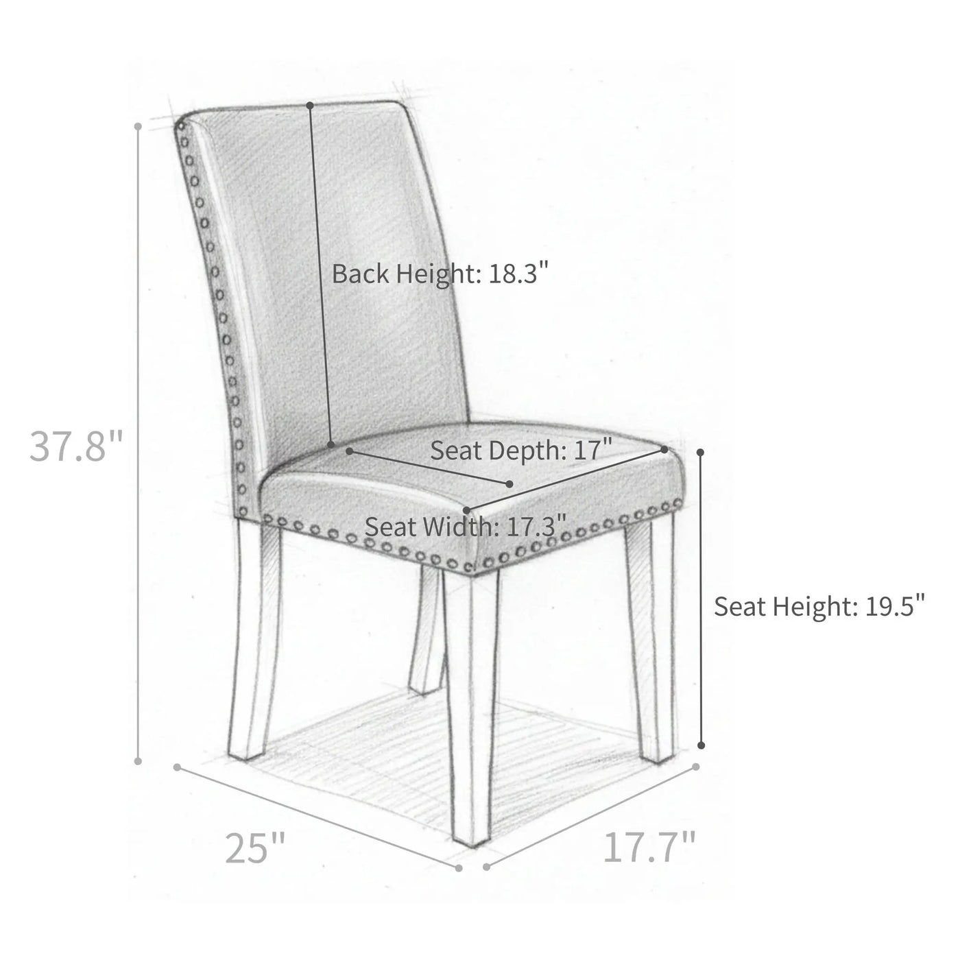 Upholstered Dining Chair With High Back Design (Set of 2) by HouseOfZazla