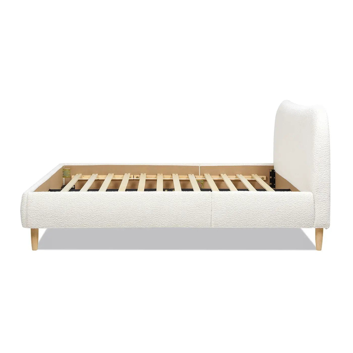 Roman - Curved Headboard Upholstered Platform Bed by HouseOfZazla