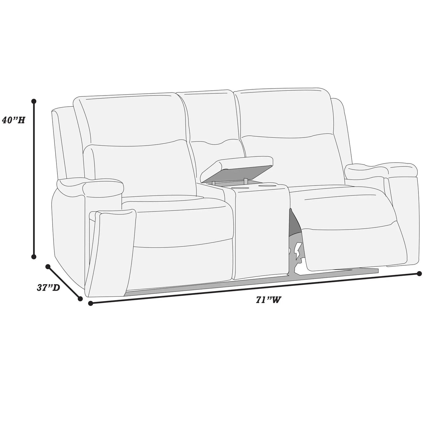 Modern Manual Motion Living Room Set With Hidden Cup Holders by HouseOfZazla