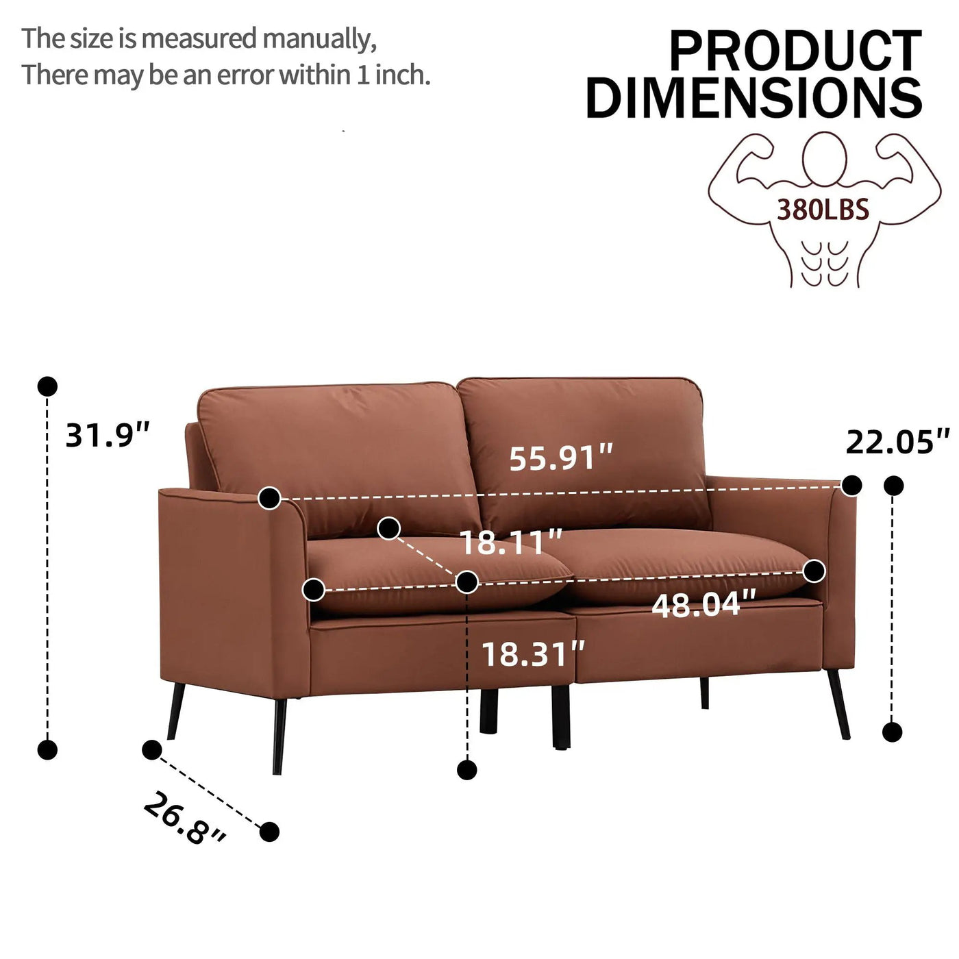 Upholstered Loveseat, For Living Room by HouseOfZazla